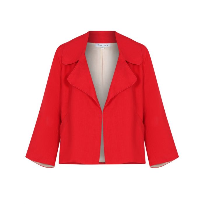 Red linen jacket online