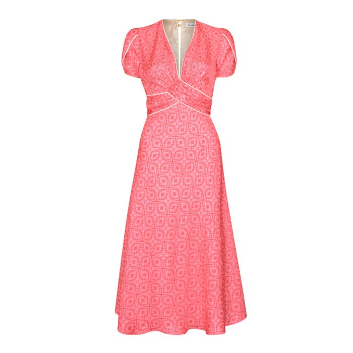 Millie Dress in XOX print in Salmon