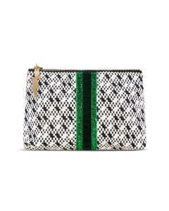 Black/White Weave Clutch Bag