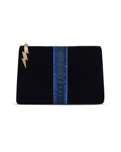 Navy Velvet Clutch Bag